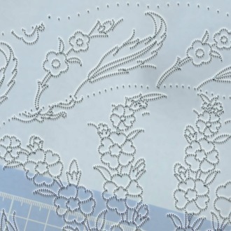Perforated Stencil 40 cm. - 16th century Iznik Dagger, Leaf and Claw Motif Tile Plate Pattern