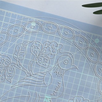 Perforated Stencil 25 cm. - Seljuk Period Bird and Fish Composition Tile Pattern