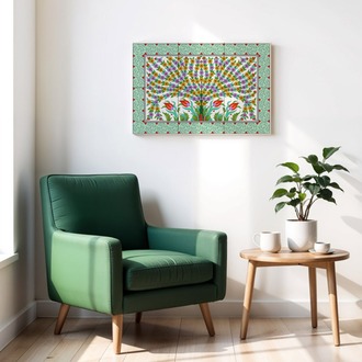 Perforated Stencil 40x60 cm. Oversized - Cemre Garden Geometric Form Tree of Life Tile Pattern
