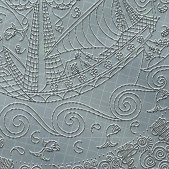 Perforated Stencil 40 cm. - Classic Iznik Galleon Tile Plate Pattern
