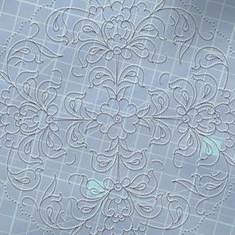 Perforated Stencil - Symmetrical Quadruple Lotus Tile Pattern