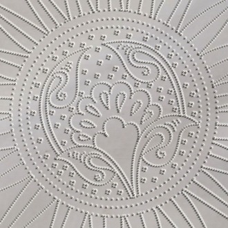 Perforated Stencil  -  Beyliks Period Passionflower Rumi Tile Plate Pattern