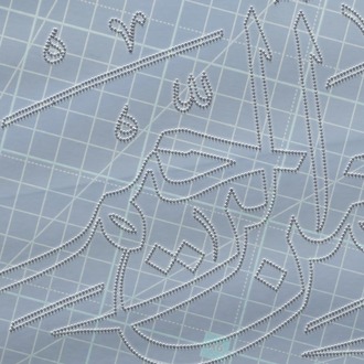 Perforated Stencil  40x15 cm. - Calligraphy Besmele Tile Pattern