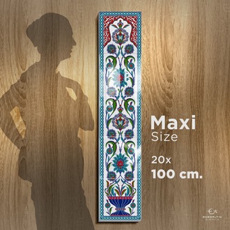 Perforated Stencil 20 x 100 cm. - Herbal Hatayi Vase Motif Tile Pattern
