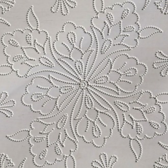 Perforated Stencil 30 cm. - Swirl Tile Plate Pattern with Plant Motifs