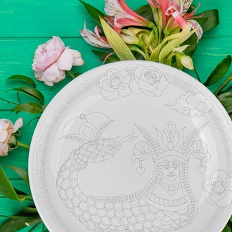 Perforated Stencil - Tile Plate Pattern with Shahmaran Motif