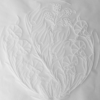 Perforated Stencil Set 4-Piece - Tulip and Carnation Motif Tile Pattern
