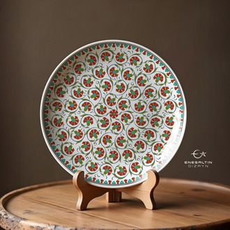 Perforated Stencil 30 cm. - Kutahya Classic Single Carnation Tile Plate Pattern