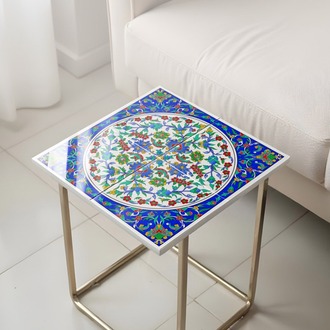 Perforated Stencil 38x38 cm. - Illumination Decoration Symmetric Hatayi Motif Plate / Tile Pattern