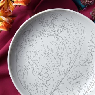 Perforated Stencil -  Tulip Carnation Motif Tile Pattern