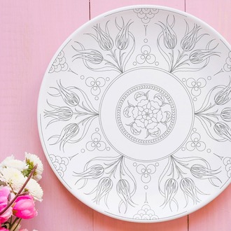 Perforated Stencil 25 cm. -  Tulip Motif Tile Pattern