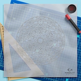 Perforated Stencil Set 5-Piece - Tulip Rose Botanical Motif Tile Pattern