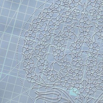 Perforated Stencil - Tile Plate Pattern with Tree of Life and Tulip Motif