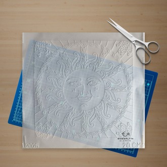 Perforated Stencil 20 x 20 cm – Sicilian Style Baroque Sun Beauty Tile Pattern