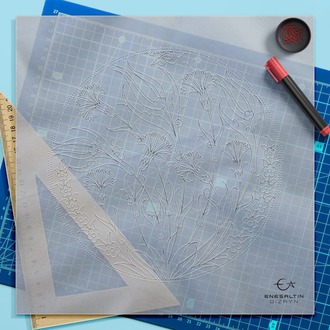 Perforated Stencil 18 cm - Tulip Carnation Tile Plate Pattern