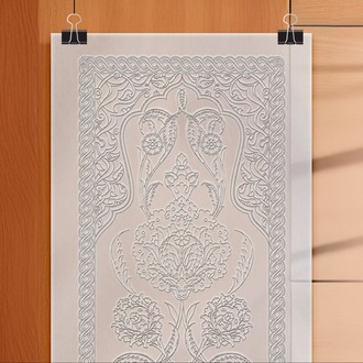 Perforated Stencil 30x100 cm. MAXI SIZE - Herbal Hatayi Vase Motif Tile Pattern