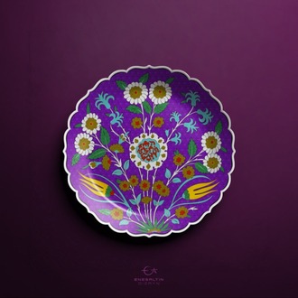 Perforated Stencil 25 cm. - Original Iznik 19th century Chrysanthemum Hyacinth Tulip Tile Pattern