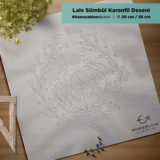 Perforated Stencil - Tulip Hyacinth Carnation Tile Plate Pattern