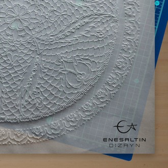 Perforated Stencil - Iznik Rumi Fish Scale Wheel Tile Pattern