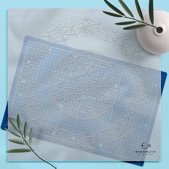 Perforated Stencil 40 cm. - İznik Baba Nakkaş Lotus Rumi Motif Tile Plate Pattern