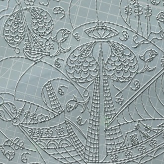 Perforated Stencil 40 cm. - Classic Iznik Galleon Tile Plate Pattern