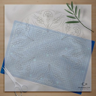 Perforated Stencil 40 cm. - Tulip Carnation Motif Tile Pattern