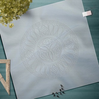 Perforated Stencil - Beyliks Period Passionflower Tile Plate Pattern