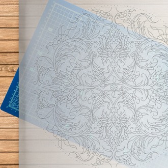 Perforated Stencil - Symmetrical 4 Hatayi - Dagger Leaf Tile Plate Pattern