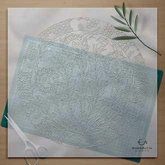 Perforated Stencil 30 cm. - Classic Iznik Lily and Hyacinth Tile Plate Pattern