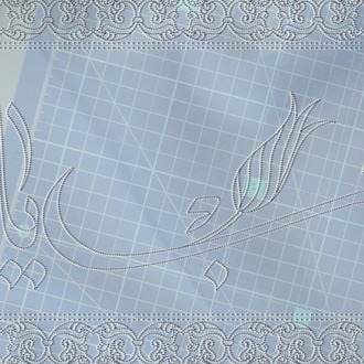Perforated Stencil 20x40 cm. - Edeb Ya Hu Calligraphy Tulip Motif Tile Pattern