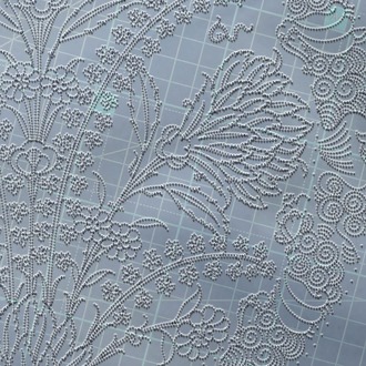 Perforated Stencil 30 cm. - Classic Iznik 1575 Symmetrical Rose and Dagger Leaf Tile Plate Pattern