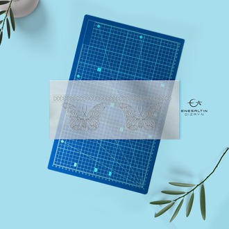Perforated Stencil Pattern 9 x 25 cm - Exotic Butterfly Tile Mug Pattern / Tile Pattern