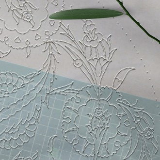 Perforated Stencil 40 cm. - Classic Iznik Hatayi and Dagger Leaf Tile Plate Pattern