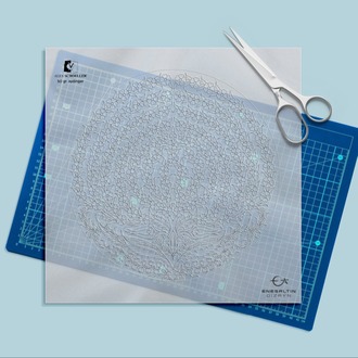 Perforated Stencil Set 9-Piece - Tulip and Carnation Motif Tile Pattern