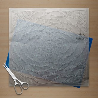 Perforated Stencil 40 x 40 cm - Tile Pattern with Herd of Fish Motif