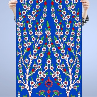 Perforated Stencil 60x120 cm. MAXI SIZE - Tile Pattern with Tree of Life Motif