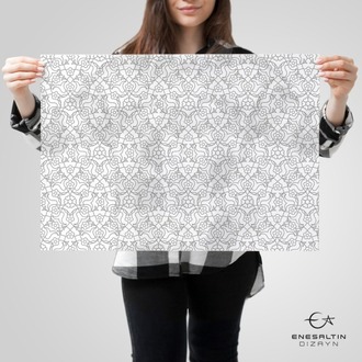 Perforated Stencil 40x33 cm. - Unit Repeat Continuous Motif / Ulama Tile Plate / Tile Pattern