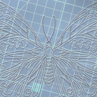 Perforated Stencil 20 x 20 cm –  Exotic Butterfly Motif Tile Pattern