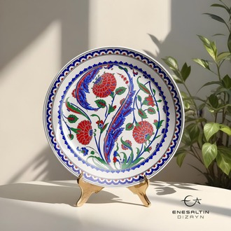 Perforated Stencil -  Iznik 16th century Triple Rose Composition Tile Pattern