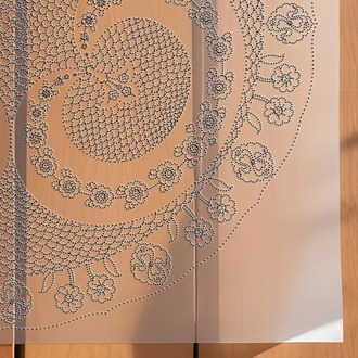 Perforated Stencil 30 cm. - Classic Iznik 1547 Triple Symmetric Rumi Crescent Motif Tile Pattern