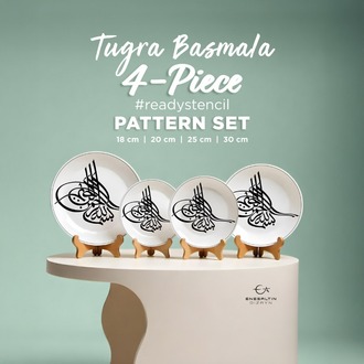 Perforated Stencil Set 4-Piece - Iznik Tile Pattern with Galleon Motif