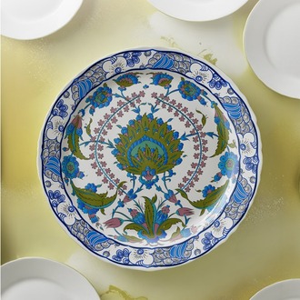 Perforated Stencil 30 cm. - Classic Iznik 1545 Symmetrical Hyacinth Hatayi Tile Plate Pattern