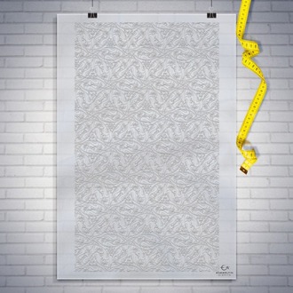 Perforated Stencil 40x69 cm. LARGE SIZE - Seamless Motif Rumi Lotus Tile / Plate Pattern