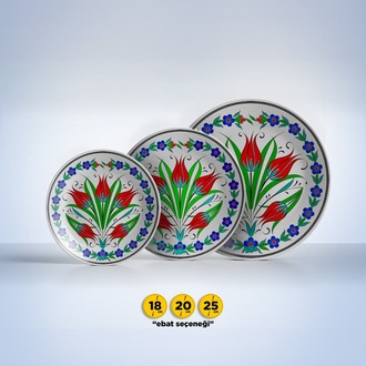 Perforated Stencil - Symmetrical Five Tulip Tile Plate Pattern