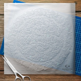 Perforated Stencil 30 cm. - Baba Nakkaş 15th C. Classic Iznik Rumi Chain Lotus Hatayi Tile Pattern
