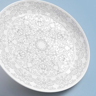 Perforated Stencil 30 cm. - Rumi Carnation Motif Tile Pattern