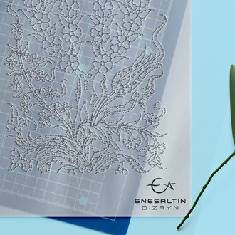 Perforated Stencil Pattern 12 x 30 cm -  Tree of Life Motif Tile Pattern