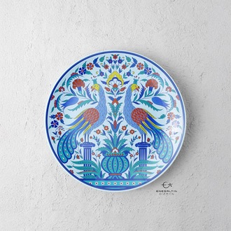 Perforated Stencil 30 cm. - Kütahya Tile Pattern with Double Peacock Motif