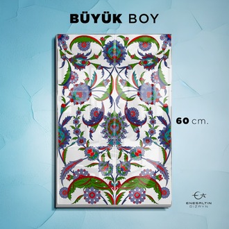 Perforated Stencil 40x60 cm. Oversized - Hatayi and Dagger Leaf Motif Tile Pattern
