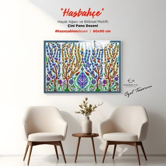 Perforated Stencil 60x90 cm. MAXI SIZE - Hasbahce Tree of Life and Plant Motif Panel